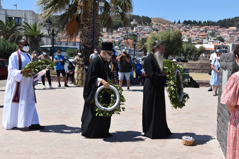 Catholic Orthodox priests Mytilene August 17, 2021.