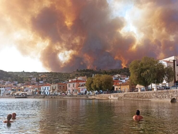 Evia fire monastery