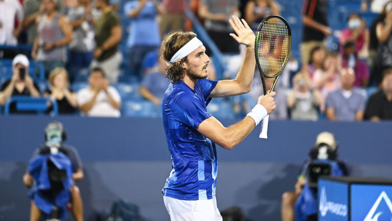 Stefanos Tsitsipas holds off Auger-Aliassime 6-2, 5-7, 6-1 to reach the final four.