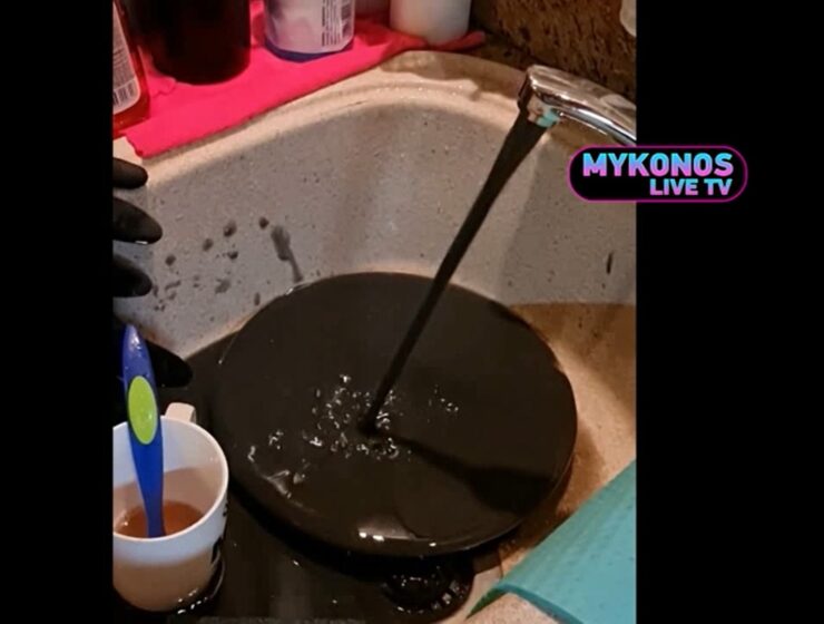 Dirty Mykonos water