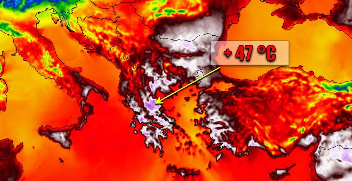 extreme record heatwave greece early august 1