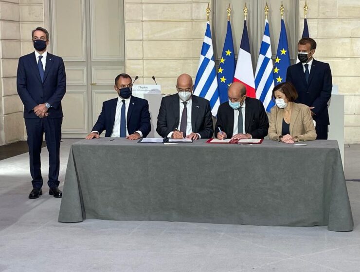 Greece France Greek defence military deal agreement signing on September 28, 2021.