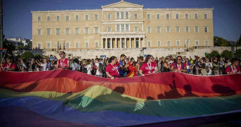 Syntagma gay pride flag Athens