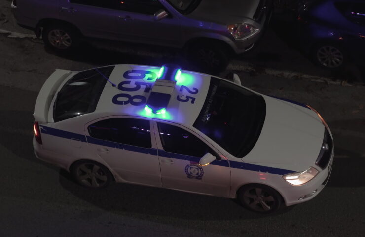 greek police cop car group