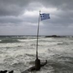 storm rain clouds greek flag Ballos storm