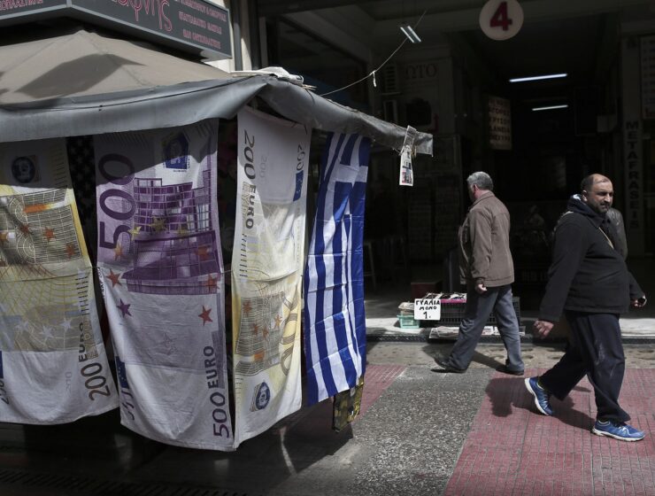syriza greek flags euros money