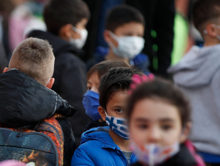 Greece Greek school students masks SYRIZA