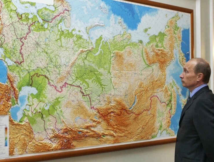 Putin Russian map central asia china looking