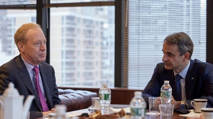 NEW YORK: Prime Minister Kyriakos Mitsotakis meets with Microsoft President Brad Smith 1