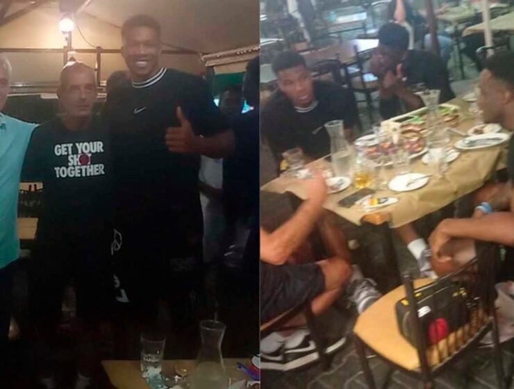 Giannis Antentokounmpo celebrated mum and brother's Greek citizenship, Greek taverna-style! (VIDEO) 3