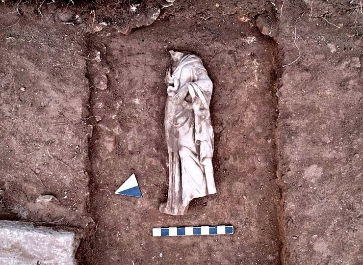 Headless Statue of Greek Health Goddess "Hygieia" Unearthed in Turkey 2