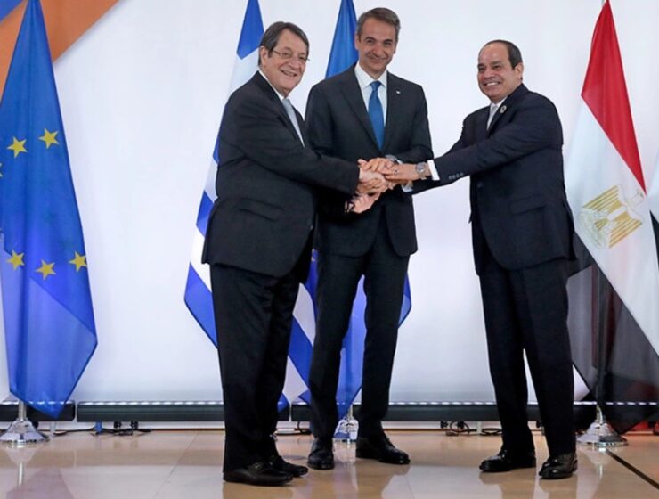 Cypriot President Nikos Anastasiadis and Egyptian President Abdel Fattah al-Sisi Greek Prime Minister Kyriakos Mitsotakis