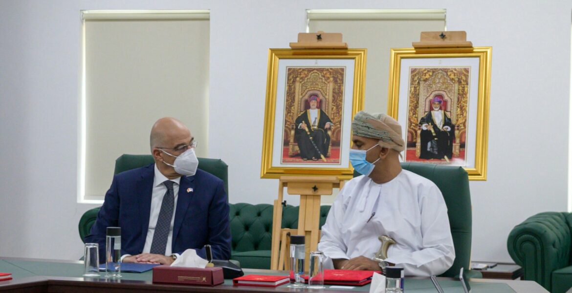 Nikos Dendias Oman October 20 2021 Chairman Dr. Ali bin Masoud Al Sunaidy