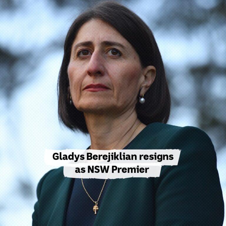 AUSTRALIA: NSW Premier Gladys Berejiklian resigns due to ICAC investigation