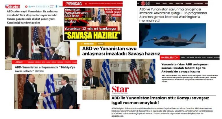 Turkish media US Greek American defence deal