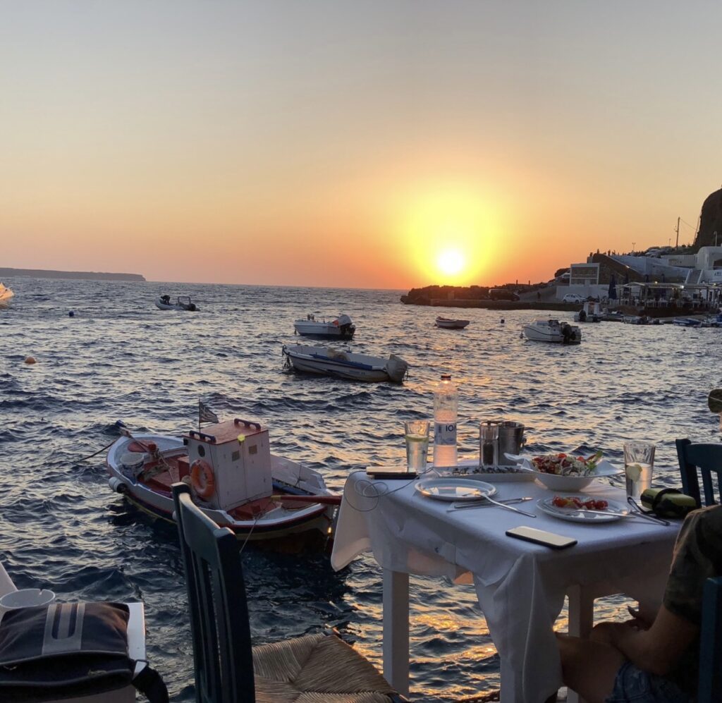 Sunset by Paraskevas Taverna, Ammoudi Bay, Santorini