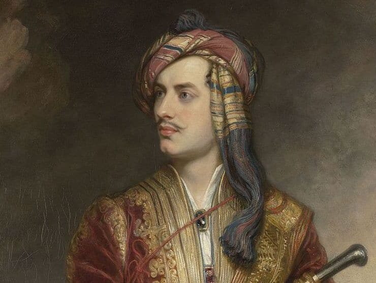 Lord Byron in Albanian Dress by Phillips 1813 credit public domain