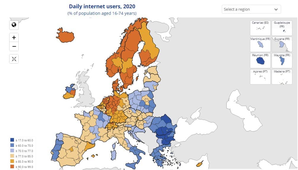 70% of adult population in Greece use the internet daily, Cyprus close to 90% 2