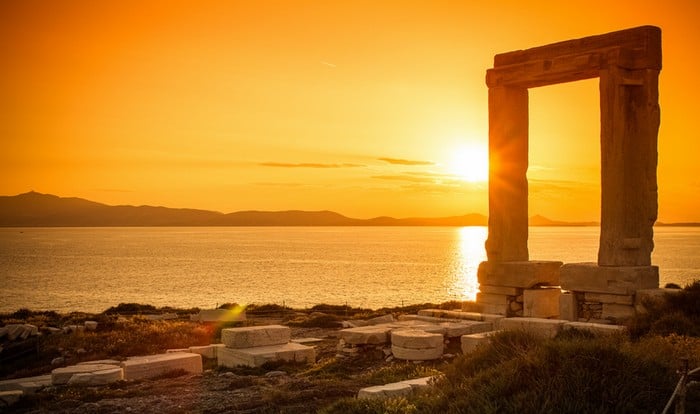 Temple of Apollo Naxos sunset