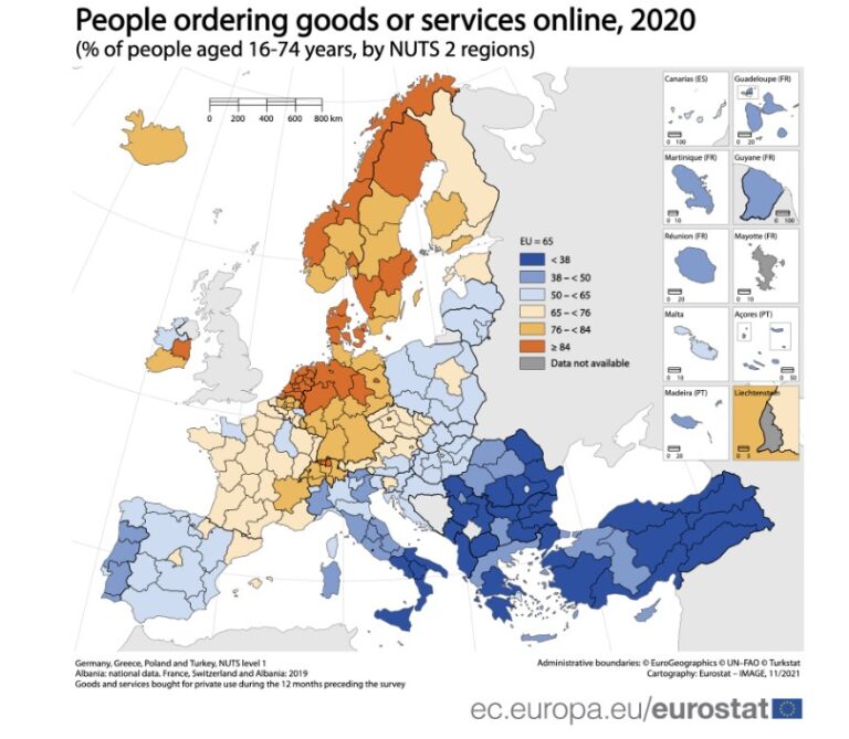 Greece and Cyprus among EU countries with low rates of online shopping