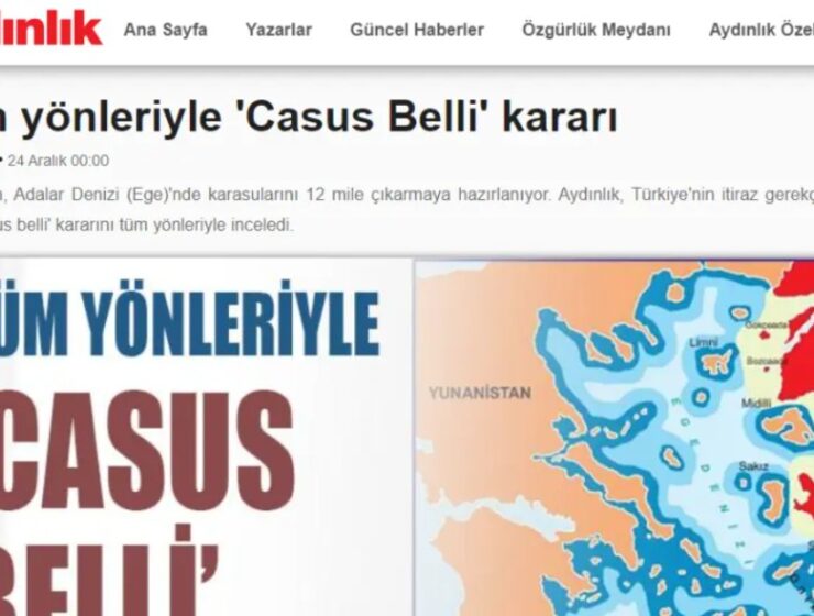 Turkish media provocatively likens an extension to 12 nautical miles to the Greek landing in Smyrna 10