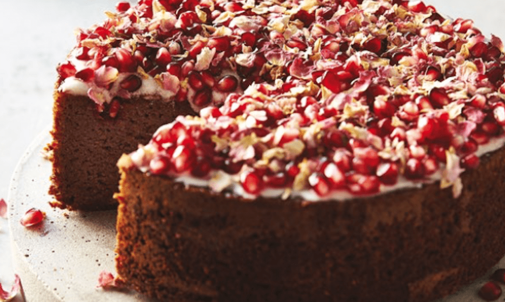 Gluten Free Raspberry Cake with Rose Petals