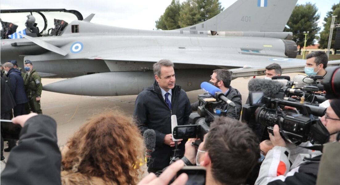 Prime Minister Kyriakos Mitsotakis Rafale fighter jets January 19, 2021.