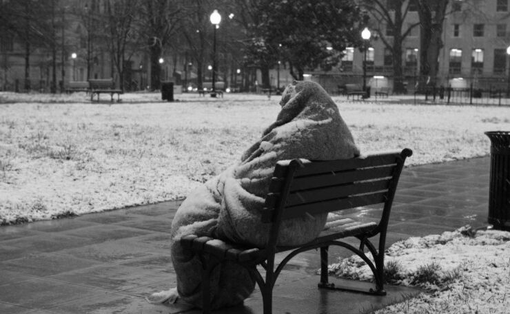 homeless snow cold