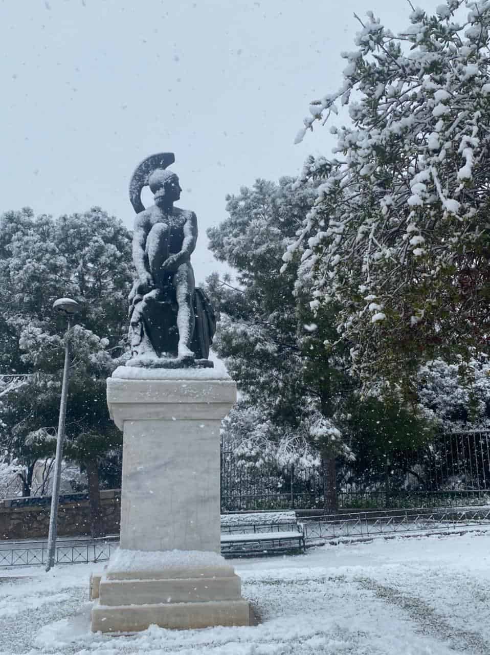 Elpis Snowstorm Athens January 24, 2022.