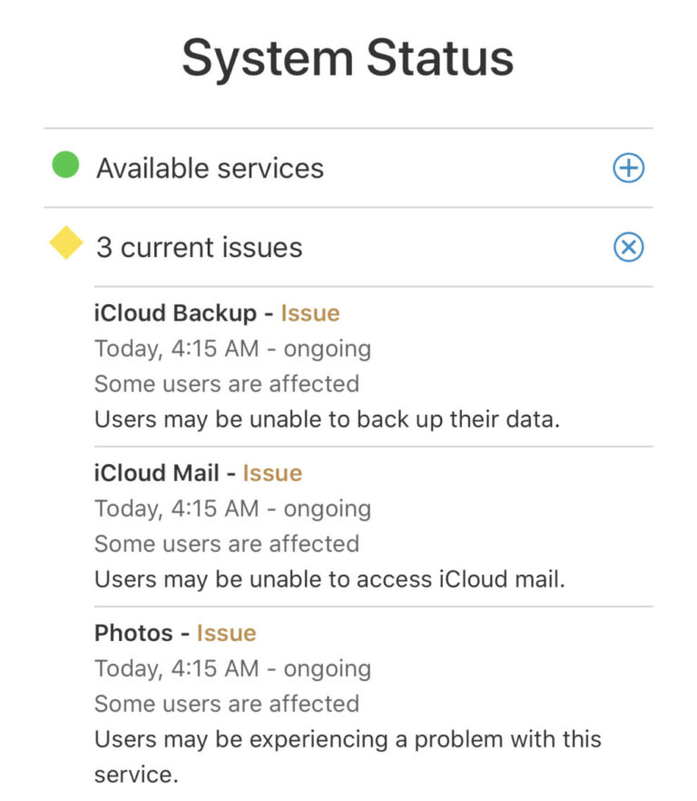 iCloud services down: Apple users unable to sign in