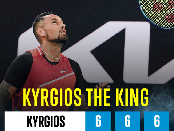 Nick Kyrgios is into the second round after a 6-4, 6-4, 6-3 win over Liam Broady 8