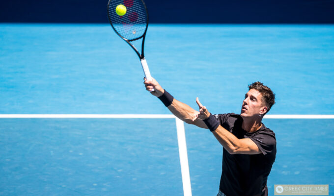 Australia’s Thanasi Kokkinakis has moved into the quarterfinals at an ATP 250 event in Geneva. 18