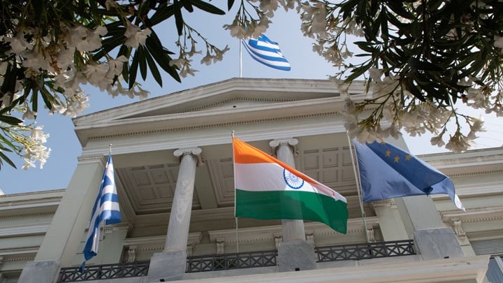 Greek and Indian flags Greece 1821