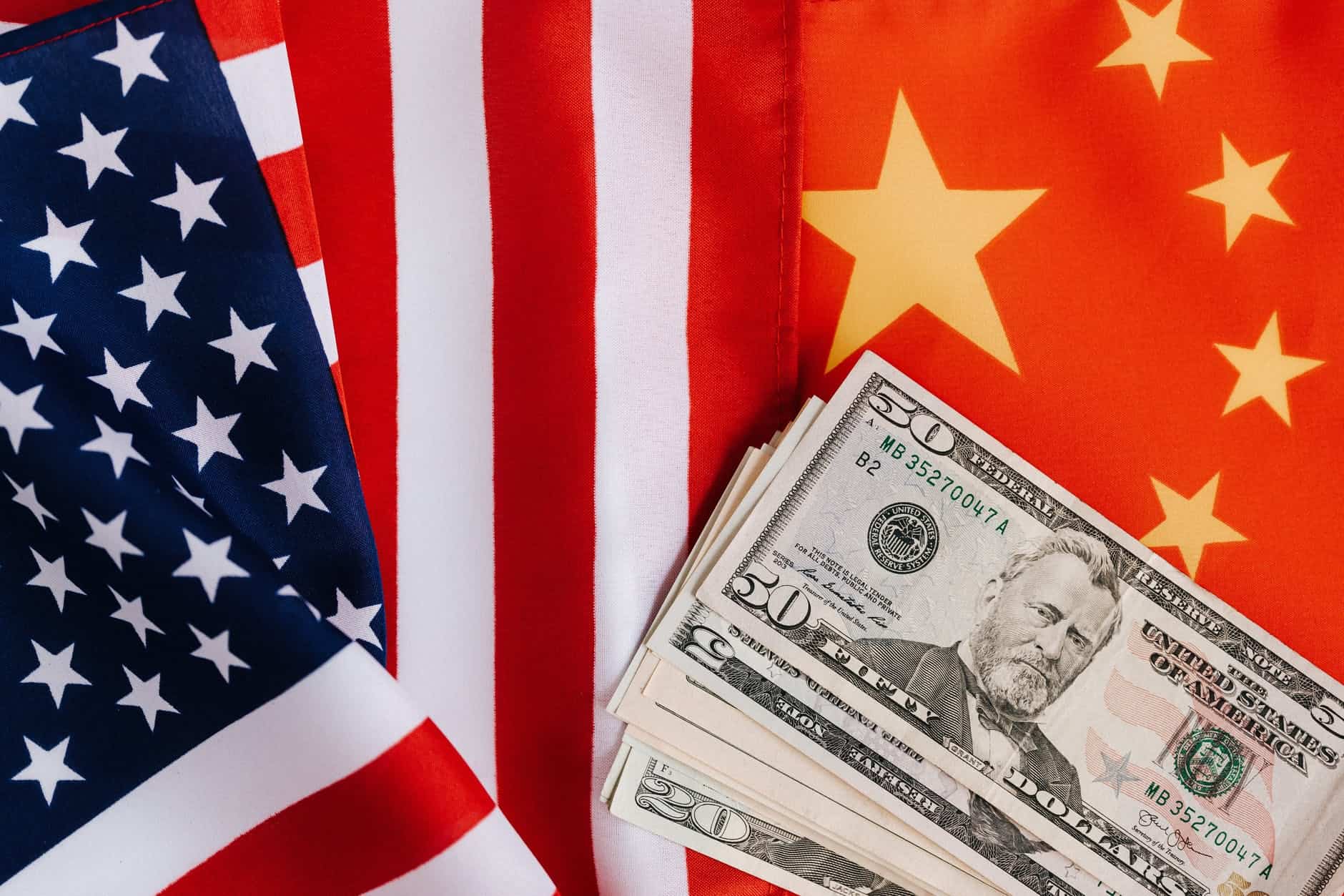 American USA China Chinese flag US dollars Ukraine