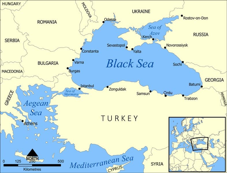 Russia Black Sea Aegean Sea Greece Turkey