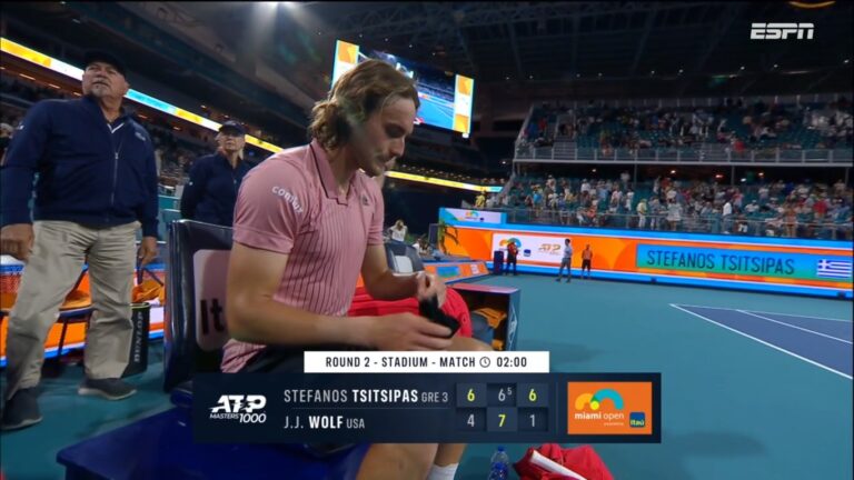 Stefanos Tsitsipas recorded the 50th Masters 1000 win of his career tonight, defeating American J.J. Wolf in Miami
