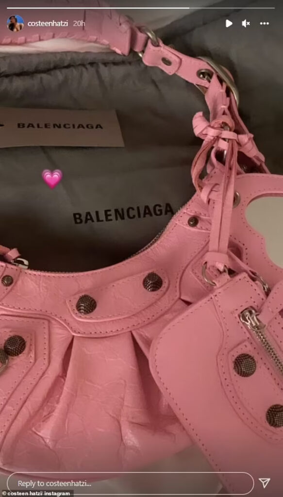  Costeen is now the lucky owner of a $2,790 pink Balenciaga handbag