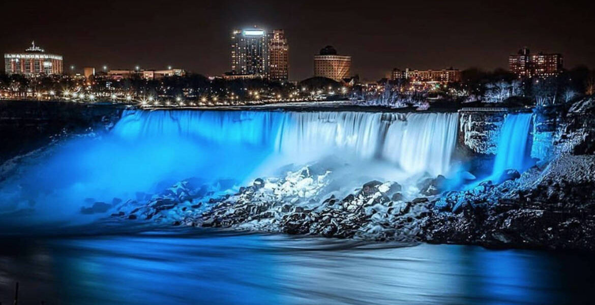 Niagara Falls blue and white