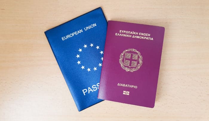 Greek passport European Union EU Greek citizenship