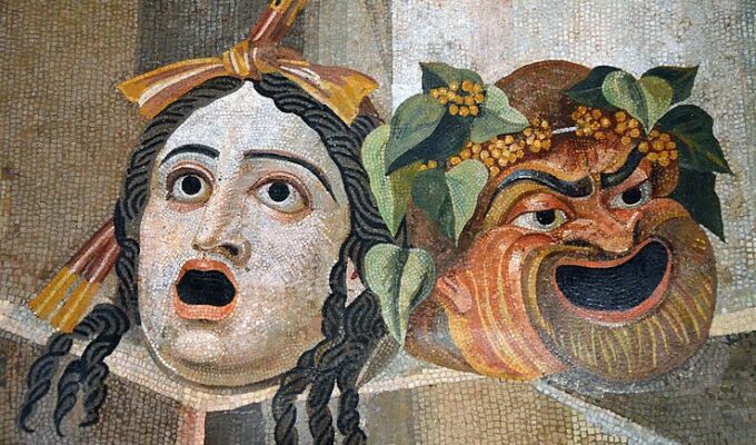 Ancient Greek comedy mosaic ancient greece