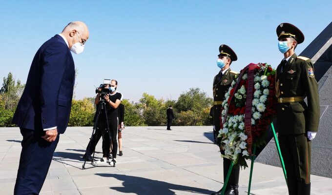 Greek Foreign Minister Nikos Dendias commemorates the Armenian Genocide 3