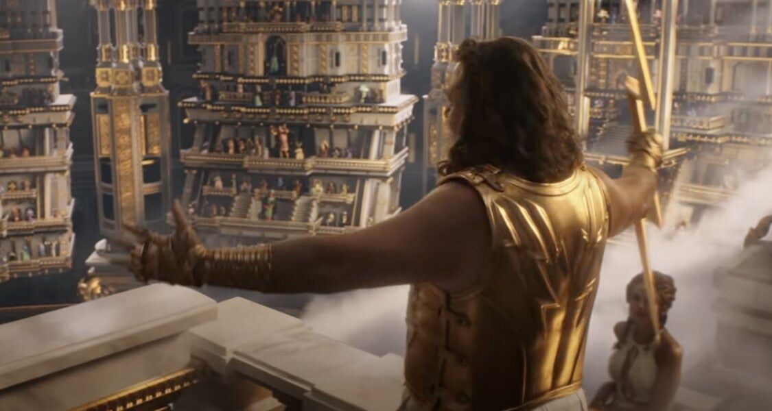 A first look at Russell Crowes Zeus in Thor Love and Thunder 1