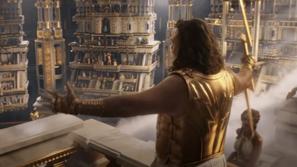A first look at Russell Crowes Zeus in Thor Love and Thunder