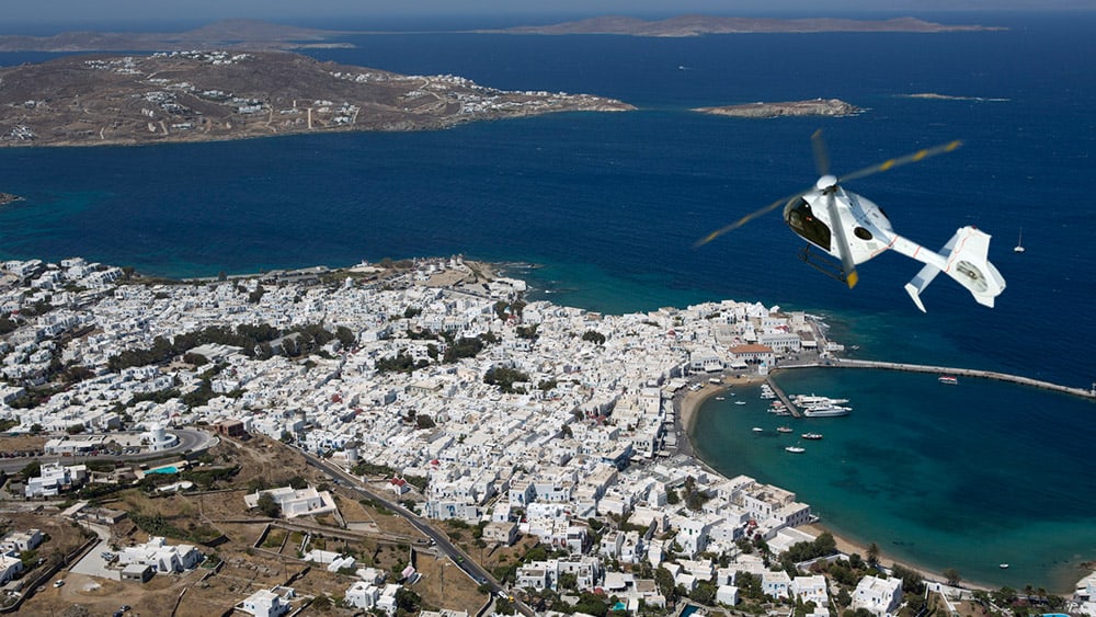 Mykonos helicopter