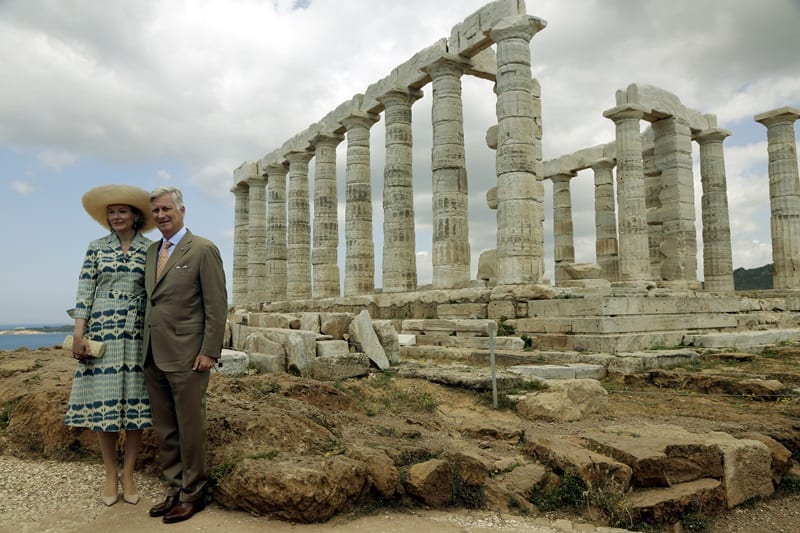 King Philippe and Queen Mathilde of the Belgium visited the archaeological sites of Sounion and Thorikos on May 3.