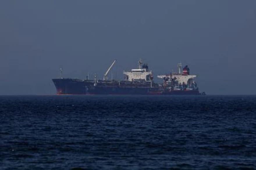 Greece The Liberian-flagged oil tanker Ice Energy transfers crude oil from the Iranian-flagged oil tanker Lana (former Pegas), off the shore of Karystos, on the Island of Evia, Greece, May 26, 2022. REUTERS/Costas Baltas