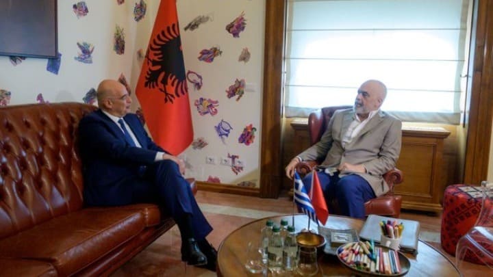 Greek Foreign Affairs Minister Nikos Dendias Albania' Edi Rama