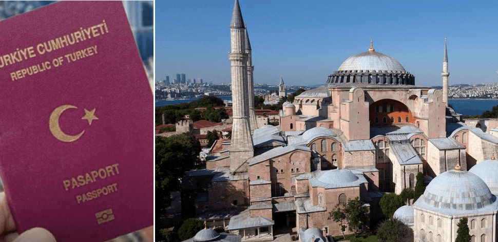 Erdogan Turkish passport Hagia Sophia