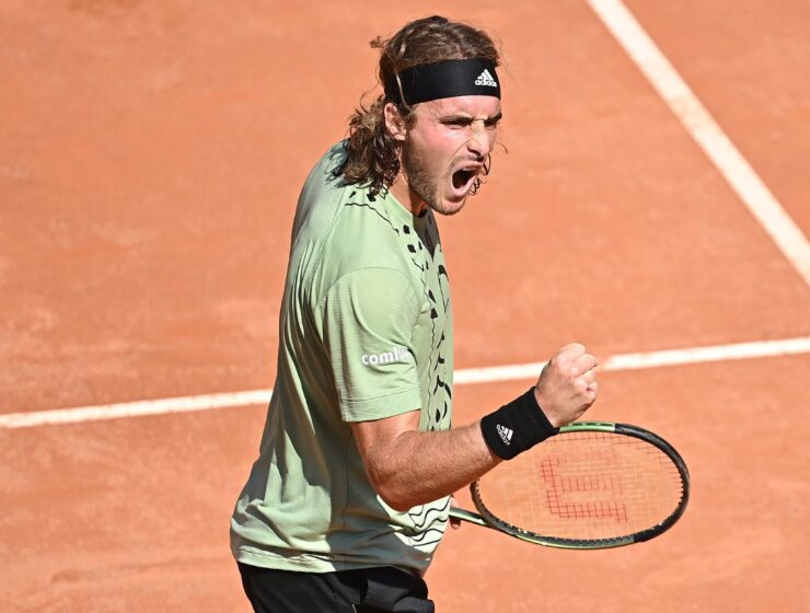 Tsitsipas improves to 12-2 on clay this season with a 4-6 6-0 6-3 victory over Khachanov and advances to 3rd QF. 2