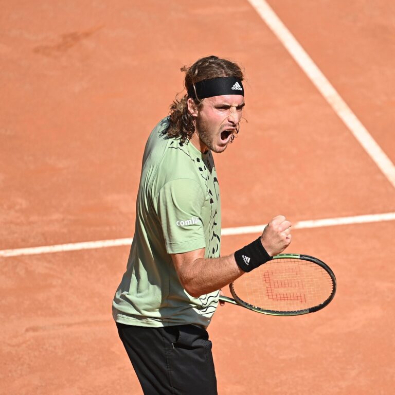 Tsitsipas improves to 12-2 on clay this season with a 4-6 6-0 6-3 victory over Khachanov and advances to 3rd QF.
